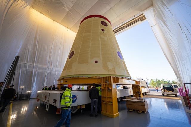 NASA image: NASA moves SLS Hardware for Artemis III at Marshall Space Flight Center